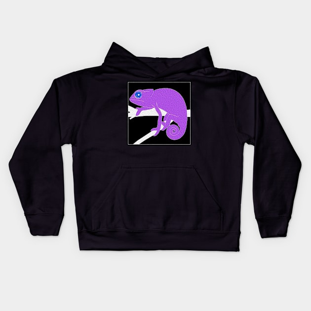 Trippy Chameleon Kids Hoodie by edajylix